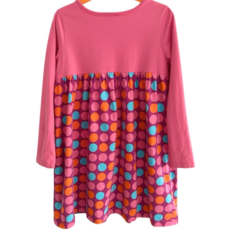 Hanna Anderrson Pink Multicolor Polka Dots Crew Neck LS Play Dress Size 130 / 8 - Picture 5 of 8